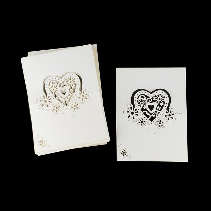 yueton Pack of 50 Cut Heart-Shaped Hollow Wedding Table Number Name Place Card Wedding Party Decoration - Image 4